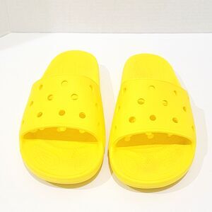 Crocs Classic Yellow Slide Slides Sandals Mens Size 7 Womens Sz 9 Slip On Shoes